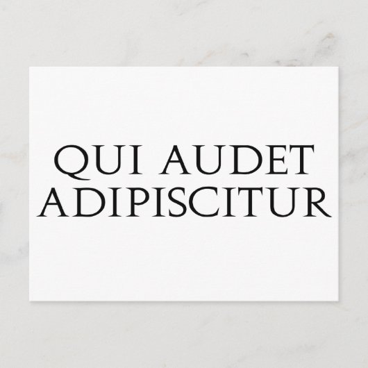 Qui Audet Adipiscitur Briefkaart (Voorkant)