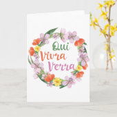 Qui Vivra Verra Frans Gezegde Kaart (Gele Bloem)