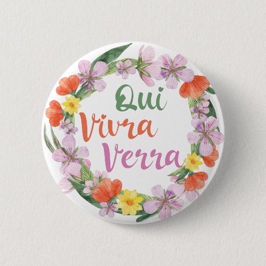 Qui Vivra Verra Frans Gezegde Ronde Button 5,7 Cm (Voorkant)