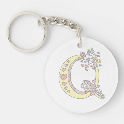 Quiana monogram letter q en betekenis sleutelhanger (Voorkant)