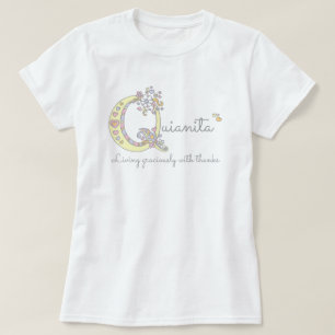 Quiantia meisjes Q naam betekent monogram t-shirt