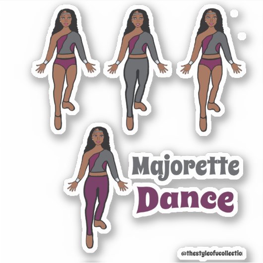 Quick Change Dancer Stickers Bourgogne Grijs (Voorkant)