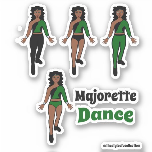 Quick Change Dancer Stickers Groen Zwart (Voorkant)