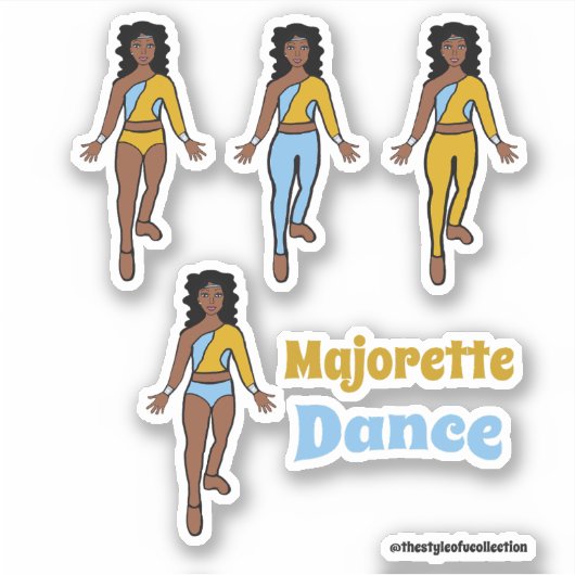Quick Change Dancer Stickers Lichtblauw geel (Voorkant)