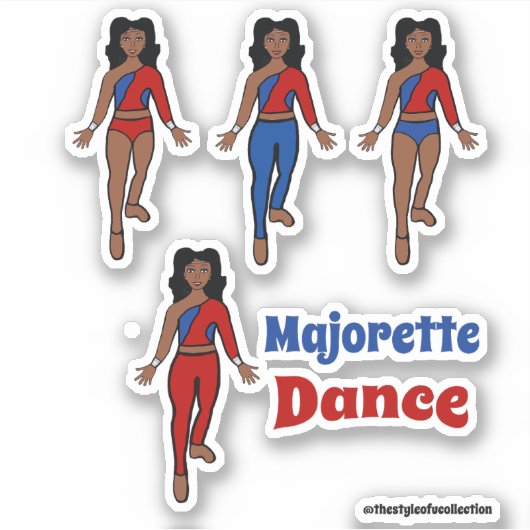 Quick Change danser Stickers rood blauw (Voorkant)