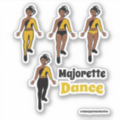 Quick Change danser Stickers zwart geel (Voorkant)
