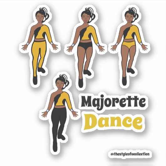 Quick Change danser Stickers zwart geel (Voorkant)