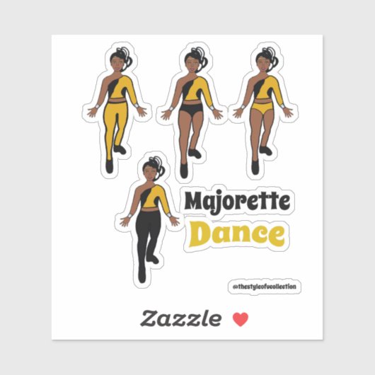 Quick Change danser Stickers zwart geel (Vel)
