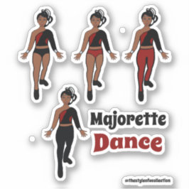 Quick Change danser Stickers zwart rood