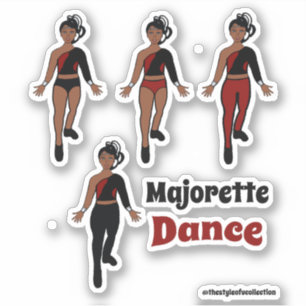 Quick Change danser Stickers zwart rood