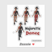 Quick Change danser Stickers zwart rood (Vel)