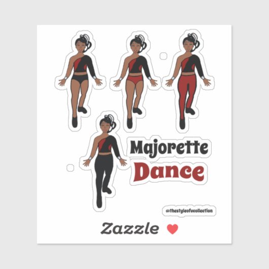 Quick Change danser Stickers zwart rood (Vel)