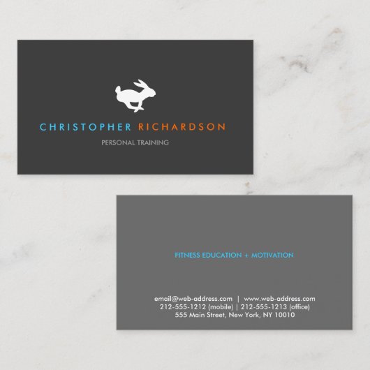 Quick Rabbit Personal Trainer Visitekaartje (Voorkant / Achterkant)