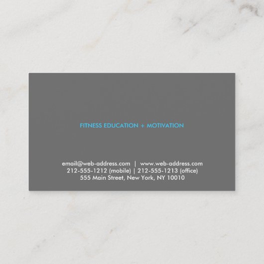 Quick Rabbit Personal Trainer Visitekaartje (Achterkant)