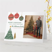Quick Send PreWrite Modern Graphic Christmas Photo Kaart (Gele Bloem)