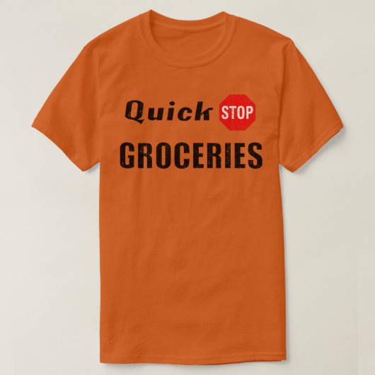 Quick Stop boodschappen variant T-shirt (Design voorkant)