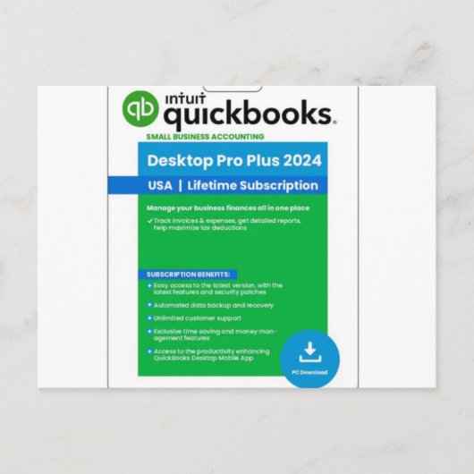 Quickbooks Desktop Pro 2023 - intquickbooks.com Briefkaart (Voorkant)