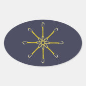 Quickdraw Flower Ovale Sticker (Voorkant)