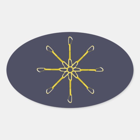 Quickdraw Flower Ovale Sticker (Voorkant)