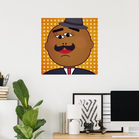 QUICKDRAW Vierkant Poster (Thuiskantoor)