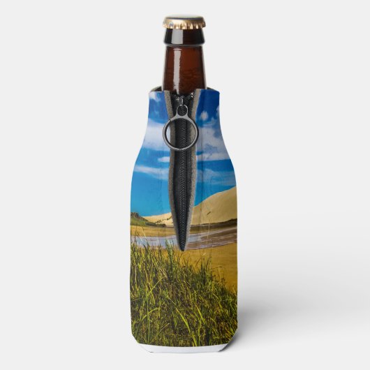 Quicksand stream vlakbij 90-Mile Beach, Nieuw-Zeel Flesjeskoeler (Fles Achterkant)