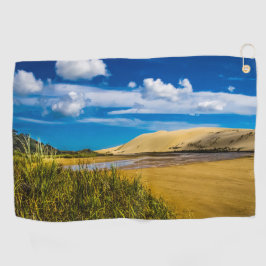 Quicksand stream vlakbij 90-Mile Beach, Nieuw-Zeel Golfhanddoek