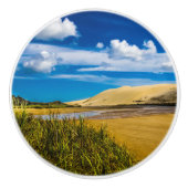 Quicksand stream vlakbij 90-Mile Beach, Nieuw-Zeel Keramische Knop (Voorkant)