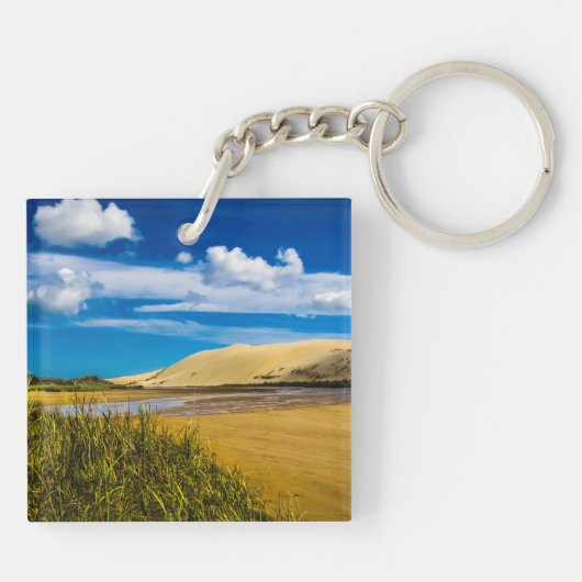 Quicksand stream vlakbij 90-Mile Beach, Nieuw-Zeel Sleutelhanger (Achterkant)