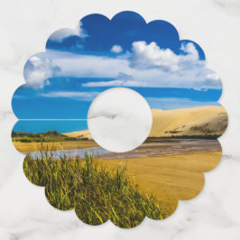 Quicksand stream vlakbij 90-Mile Beach, Nieuw-Zeel Wijnglaslabel