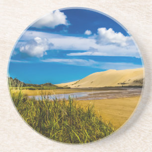 Quicksand stream vlakbij 90-Mile Beach, Nieuw-Zeel Zandsteen Onderzetter