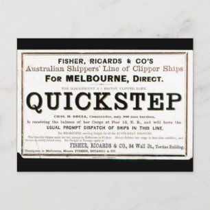Quickstep Clipper zeilschepen 1859 Briefkaart