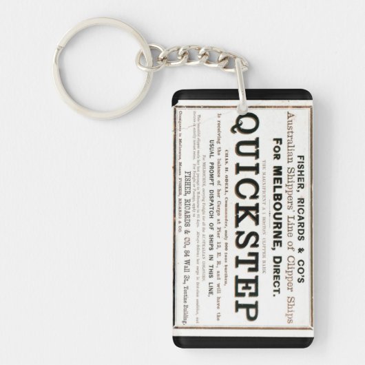 Quickstep Clipper zeilschepen 1859 Sleutelhanger (Voorkant)