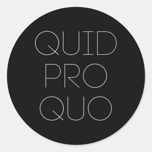 Quid Pro Quo  Ronde Sticker (Voorkant)