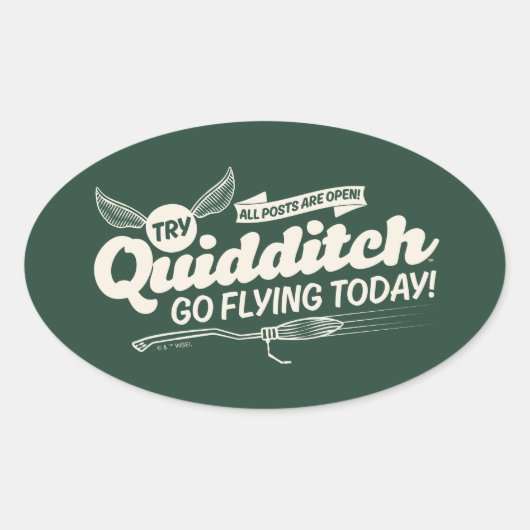QUIDDITCH™ Recruitment Poster Ovale Sticker (Voorkant)