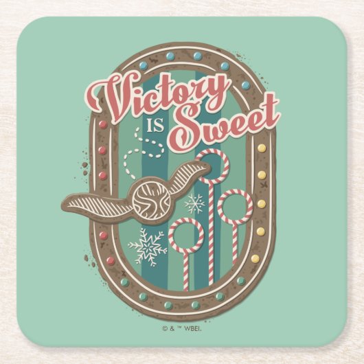 QUIDDITCH™ Victory is Sweet Holiday Cookie Graphic Kartonnen Onderzetters (Voorkant)