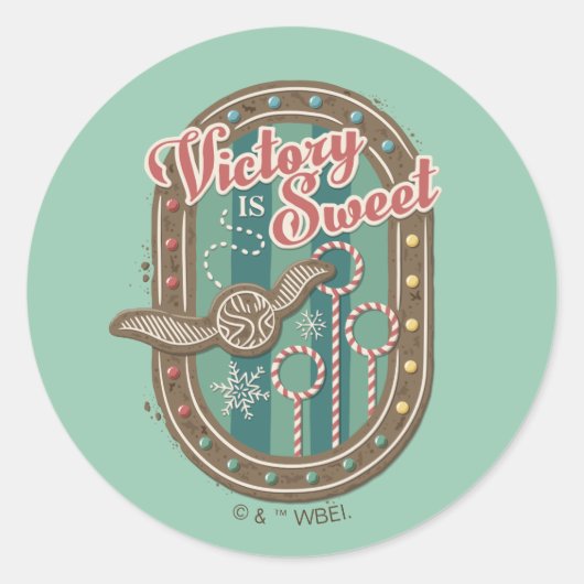 QUIDDITCH™ Victory is Sweet Holiday Cookie Graphic Ronde Sticker (Voorkant)