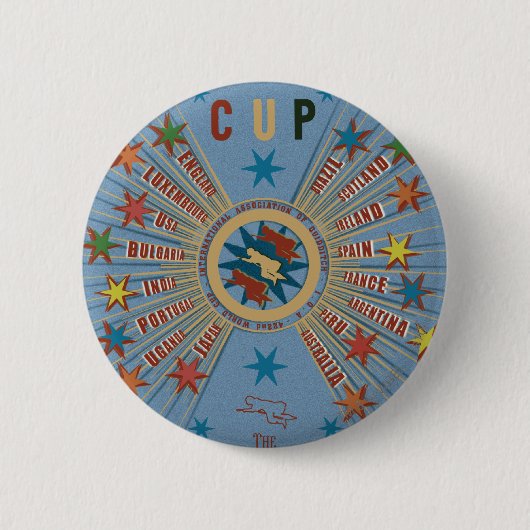 QUIDDITCH™ Wereldbeker Blauwe Poster Ronde Button 5,7 Cm (Voorkant)