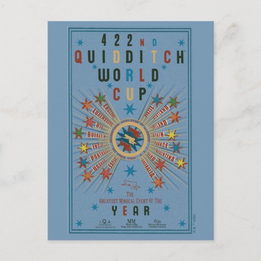 QUIDDITCH™ World Cup Blue Poster Briefkaart (Voorkant)
