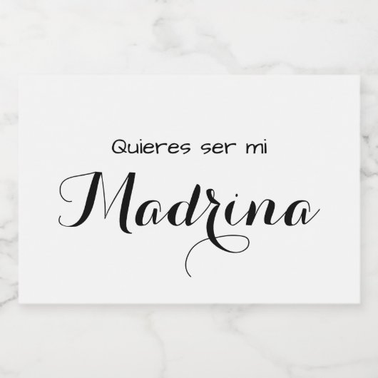 Quieres Ser Mi Madrina Candle Label Voedselcontainer Etiket (Enkel label)