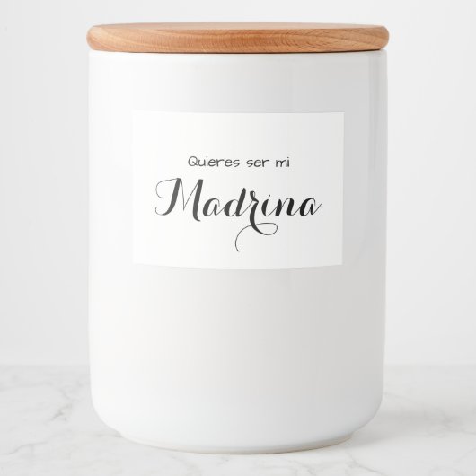 Quieres Ser Mi Madrina Candle Label Voedselcontainer Etiket (Voorkant)