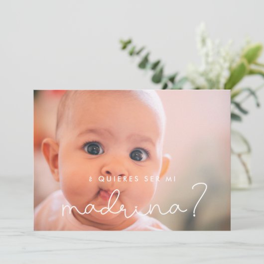 Quieres ser mi madrina Godmoeder voorstelkaart Kaart (Staand voorkant)