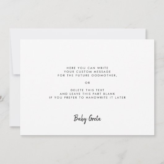 Quieres ser mi madrina Godmoeder voorstelkaart Kaart (Achterkant)