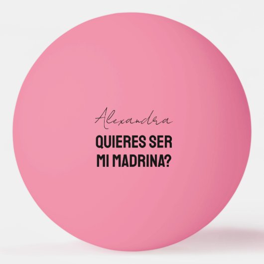 Quieres Ser Mi Madrina Godparent Proposal Player Pingpongbal (Voorkant)