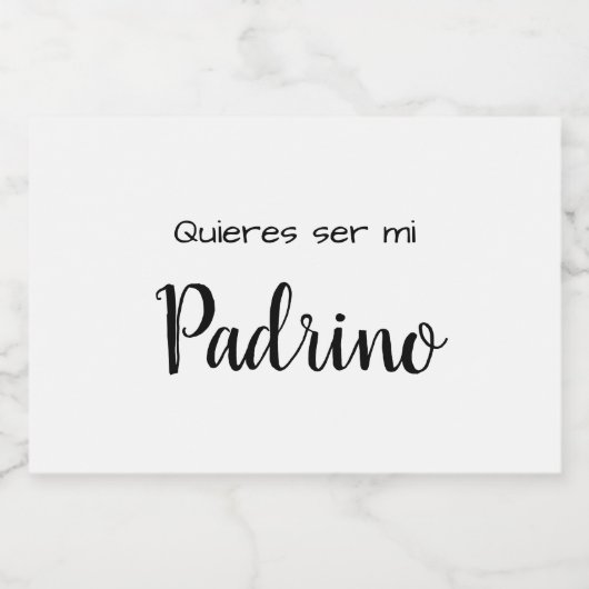 Quieres Ser Mi Padrino kaarle Label Voedselcontainer Etiket (Enkel label)