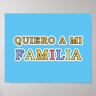 Quiero a mi Familia Español Ik hou van Mijn famil Poster