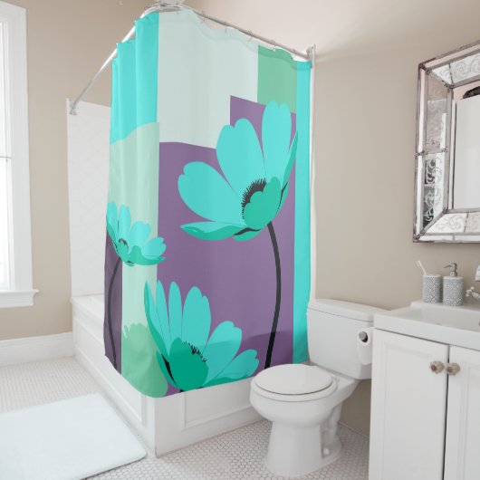 Quiet Abstract Floral Rhythm Douchegordijn (In situ)