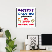 QUIET, ARTIST OP WERK poster (Thuiskantoor)