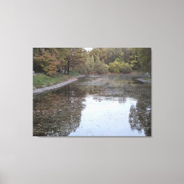 Quiet Autumn Lake – Scandinavian Edition Canvas Afdruk