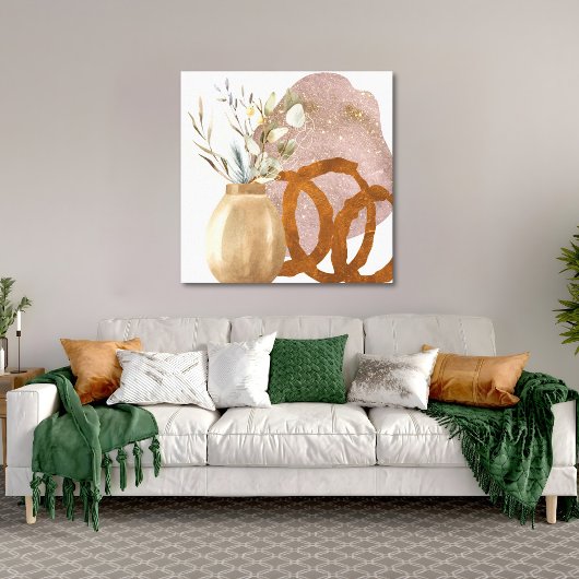 Quiet Balance Abstract Botanical Still Life Canvas Afdruk