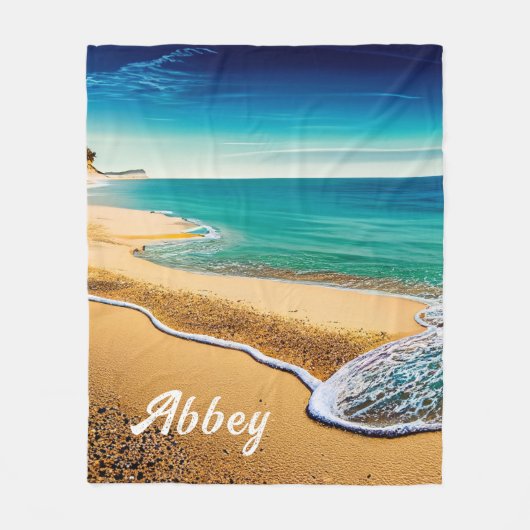 Quiet Beach Fleece Deken (Voorkant)